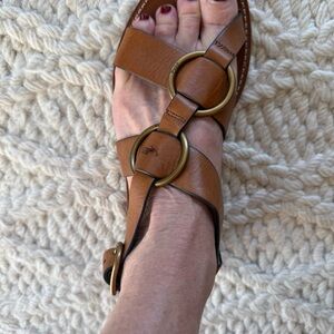 Polo by Ralph Lauren Brown Sandals with Gold Accents